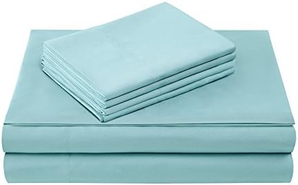 Comfort Spaces Microfiber Set,6 pcs, 14" Deep Pocket, Wrinkle Resistant All Around Elastic-Year-Round Cozy Bedding Sheet, Matching Pillow Cases, Full, Aqua (CS20-0117)