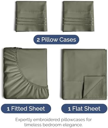 Queen Size 4 Piece Sheet Set - Ultra Soft & Cooling Bed Sheets - Dark Taupe