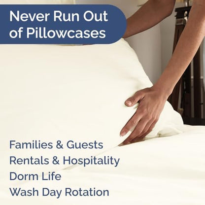 Queen Pillow Cases Set of 10 - Ultra Soft Pillowcase Covers - Off White