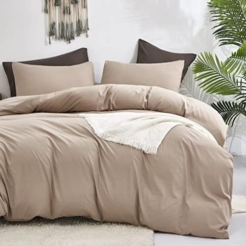 Wellboo Khaki Comforter Set Twin Size Cream Coffee Bedding Sets Dark Champagne Bed Quilts Solid Taupe Quilts Women Men Modern Oatmeal Brown Blankets Cream Khaki Comforters Plain Tan Taupe Color Bed