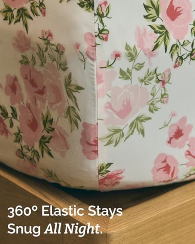 Split King 5 Piece Floral Sheet Set - Soft, Breathable & Cooling - Bloom