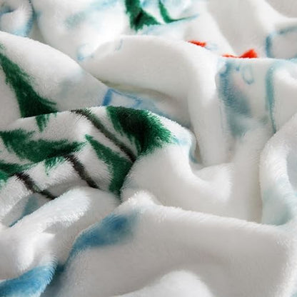 Elegant Comfort Luxuriously Soft 4-Piece Holiday Velvet Plush Flannel Sheet Set - Premium Quality - Cozy Warm, Christmas Fuzzy Velvet Flannel Fleece Deep Pocket Sheet Set - Cal King, Skiing Penguins