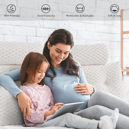 EUHAMS Headboard Pillow King with Neck Roll, Triangular Backrest Pillow