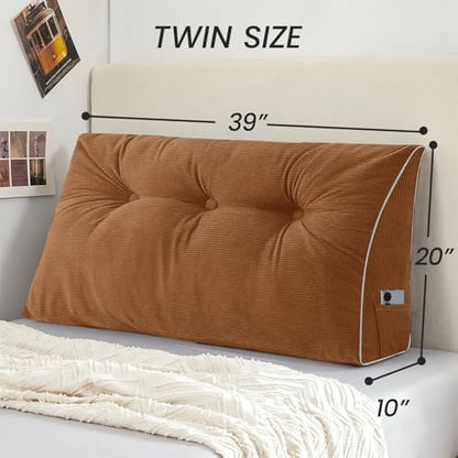 Sasttie Headboard Pillow Twin/Twin XL, Wedge Pillow Headboard, Black