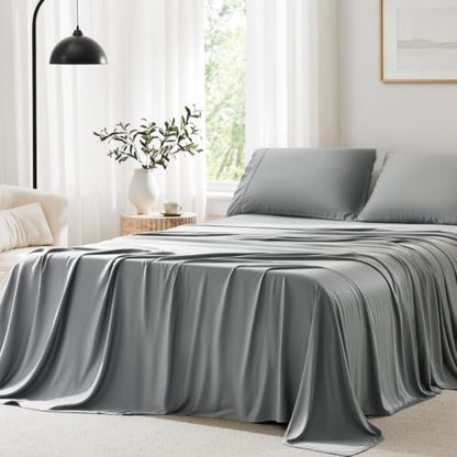 ACCURATEX Cooling Sheets for Hot Sleepers, Split King Size, Grey