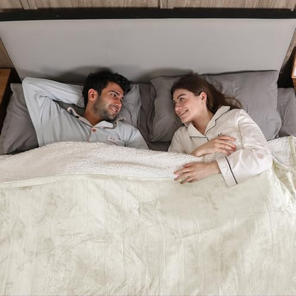 Electric Blanket King Size, Dual Control, White, 100" x 90"