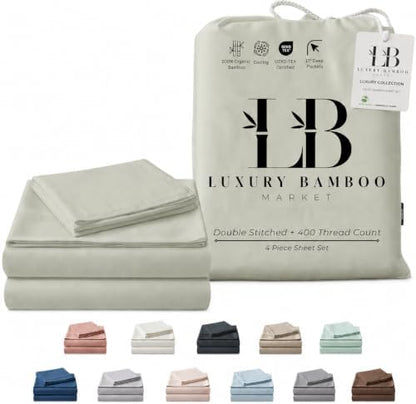 |Twin XL Size Sheet Set | Organically Grown | Ultra Soft & Cooling |100% Viscose | 15" Deep Pocket [Willow]