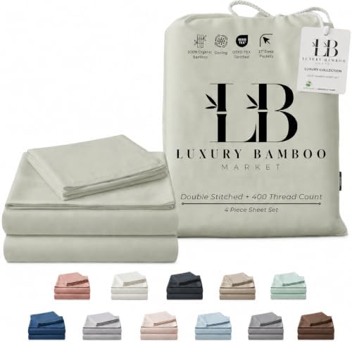 |Full Size Sheet Set | Organically Grown | Ultra Soft & Cooling |100% Viscose | 17" Deep Pocket [Willow]