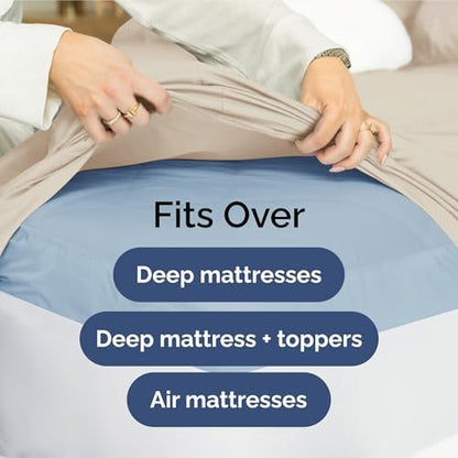 CGK Linens Extra Deep Cal King Fitted Sheet - Fitted Sheet Only - Wheat