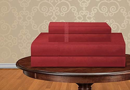 Elegant Comfort Luxurious Bed Sheets Set on Amazon 1500 Premier Wrinkle,Fade and Stain Resistant 4-Piece Bed Sheet Set, Deep Pocket, King Burgundy (Pack of 2)