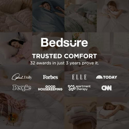 Bedsure Prewashed Twin/Twin XL Duvet Cover, Cotton-Like Bedding Set, Linen