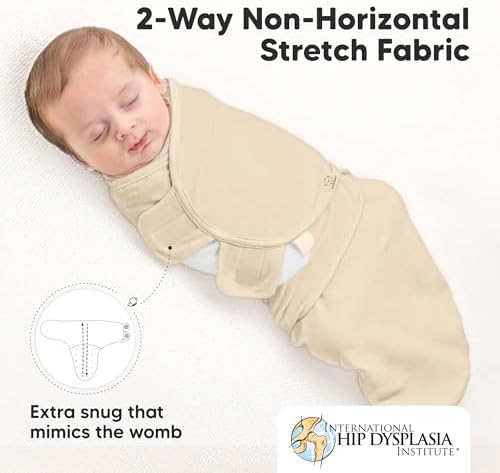 KeaBabies 3-Pack Organic Baby Swaddles for Newborns, Infant, Lil Fawn, 0-3M