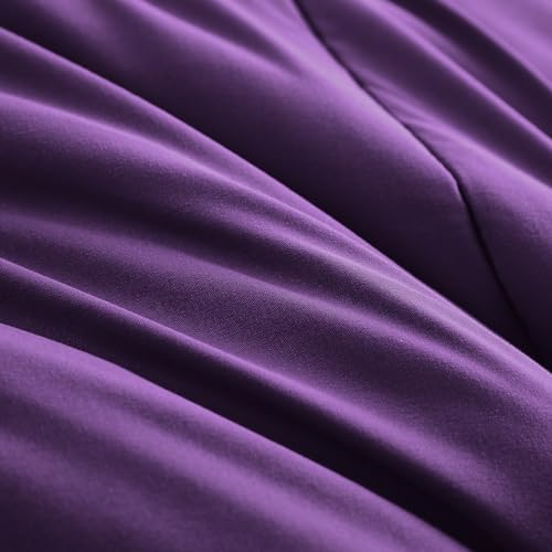 Maple&Stone Full Comforter Set 7 Pieces Bed in a Bag Dark Purple Bed Set