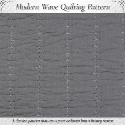 Cozy Line Home Fashions 100% Cotton 3-Piece Charcoal Gray Solid Classic Modern Quilted Bedspread with Shams, Lightweight All Season Modern Bedding (Channel Gray, Queen)