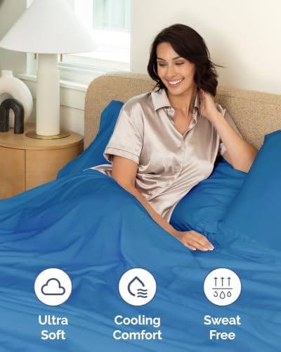 CGK Linens 2 Pack Extra Deep Full Fitted Sheets - Royal Blue