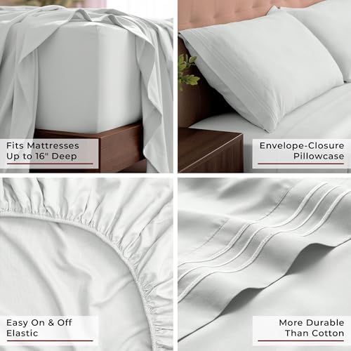 Mellanni Iconic 4-Piece, Ultra Soft Sheet Set (California King, Ivory)