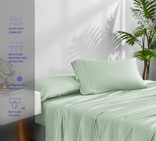 ACCURATEX Cooling Sheets for Hot Sleepers, Full Size,Sage Green