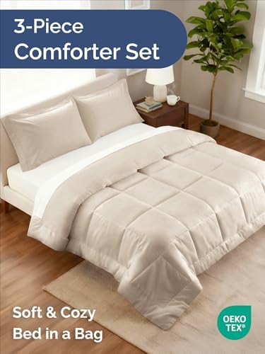 Full Comforter Set - Wheat Bedding for All Seasons - Soft 3 Piece Bed Set