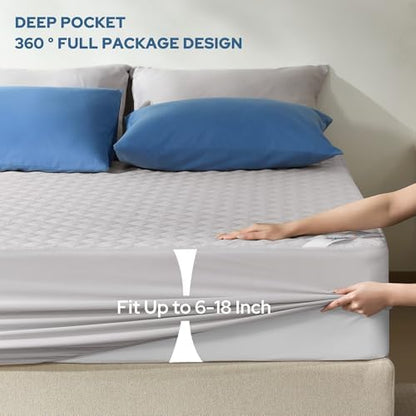 BEDLORE Waterproof Queen Size Mattress Protector, Deep Pocket Fit, Washable