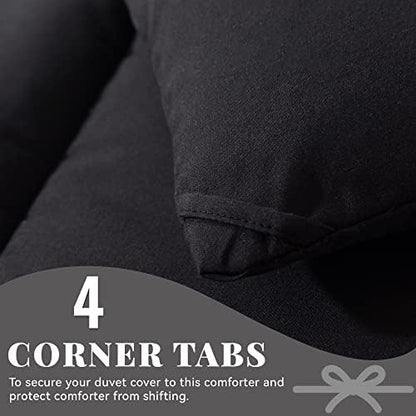 Down Alternative Comforter Black King Size - All Season Duvet Insert