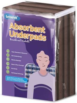 Hide Stains Bed Pads Washable Waterproof 36x72 Inch (1 Pack), Washable Bed Pads for Incontinence, Bed Wetting, Underpads, and Pet Protection, Brown – Ideal for Elderly, Adults, Kids and Pets