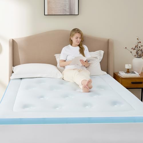 Hansleep King Mattress Topper Memory Foam,King Size Pillow Top Mattress Pad