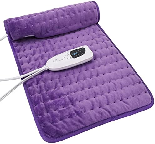 Heating Pad Electric Heat Pad, Hot Heated Pad,Multiple Temp and Timer Settings,Suitable for Shoulders, Neck, arms, Abdomen, Back, Legs, etc. (Purple, 24"X12")