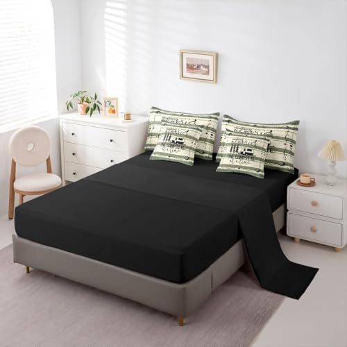 Erosebridal 7 Pieces Twin Happy Camping Decor Bedding Sets Rustic Camper Comforter Set, Camper Accessories for Travel Trailers Sheet Set, Farmhouse Bed Sets Country Bedding Comforter Sets