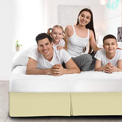 Premium Quality 800-TC Box Pleated 76x80 King Size Bed Skirt 14" Inch Drop Length with Split Corners 100% Egyptian Cotton Easy Fit Wrinkle Free & Fade Resistance