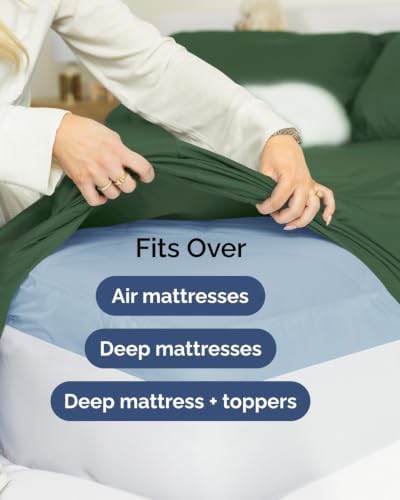 Extra Deep Flex Top Split Head King Sheet Set - 6pc Sheets - Emerald Green