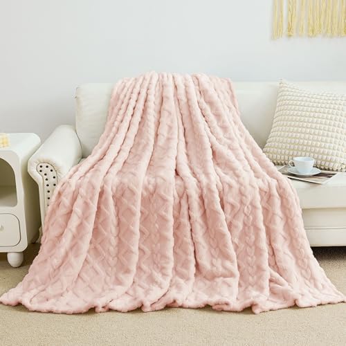Aganear Fleece Throw Blanket for Couch Sofa 60"x80" Pink
