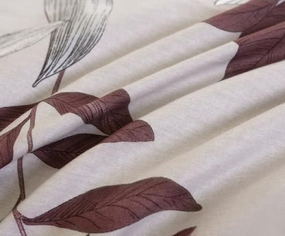 SLEEPBELLA Comforter King Size, 600 Thread Count Cotton Burgundy Botanical with Grey Floral Pattern Pink Reversible Comforter Set,Down Alternative Bedding Set 3Pcs(King, Burgundy Botanical)
