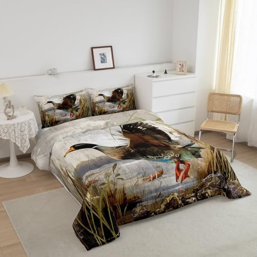 Feelyou Mallard Duck Bedding Set Twin Size for Kids Women Men