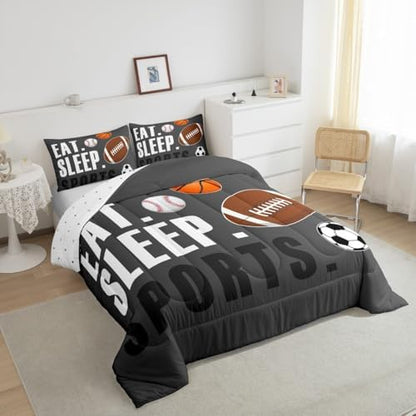 Feelyou Sports Comforter Set King Size for Kids Boys Girls
