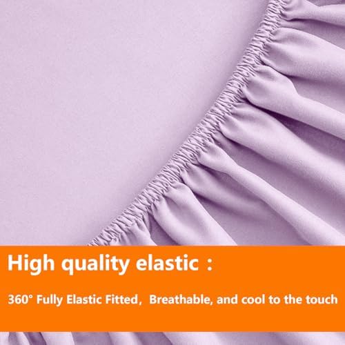 TAIMIT Light Purple Full Size Comforter Set - 7 Pieces, Bed in a Bag Bedding Sets with All Season Soft Quilted Warm Fluffy Reversible Comforter,Flat Sheet,Fitted Sheet,2 Pillow Shams,2 Pillowcases
