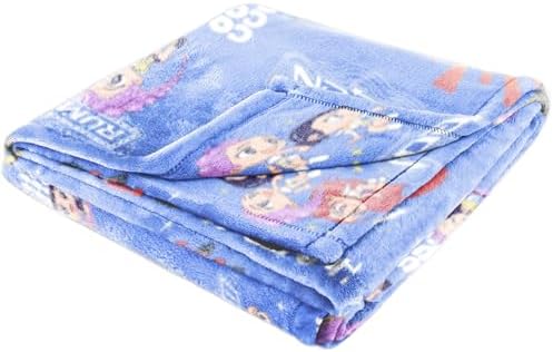 Jay Franco Kids Plush Throw Blanket – Ultra Soft Cozy Plush Fleece for Bed, Couch, Sofa, Home Décor, Official Licensed Huntrix, Purple - Kpop Demon Hunters, 60x90 - Large Blanket