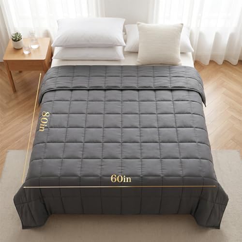 Machine Washable Weighted Blanket for Adults - Heavy Blankets for All-Season Sleeping, Cooling Soft & Breathable with Premium Glass Beads (78” x 85”｜25lbs)