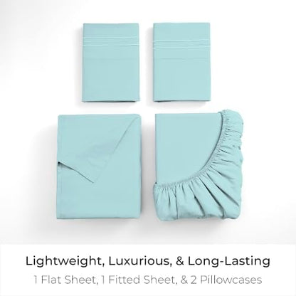 Mellanni Iconic 4-Piece, Ultra Soft Sheet Set (Queen, Aqua)