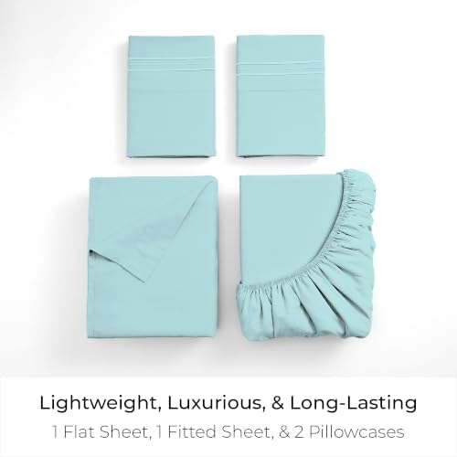 Mellanni Iconic 4-Piece, Ultra Soft Sheet Set (Full, Aqua)