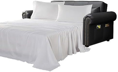Kingnex Full Sleeper Sofa Bed Sheets for 54x72 Pull Out Sofa Bed White
