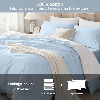 Duvet Cover Queen Size,100% Egyptian Cotton 1600 Thread Count