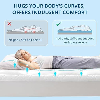 YUGYVOB California King Mattress Topper Thick, Cooling Plush Mattress Pad