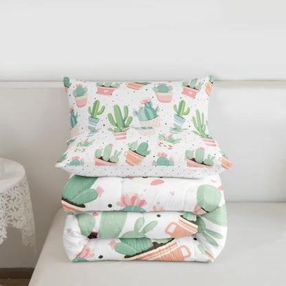 Feelyou Cute Cactus Comforter Set for Girls Kids