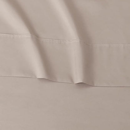 Amazon Basics Lightweight Super Soft Easy Care Wrinkle Free Breathable Microfiber 4 Piece Bed Sheet Set with 14-Inch Deep Pockets, Machine Washable, Brushed, King, Taupe, Solid