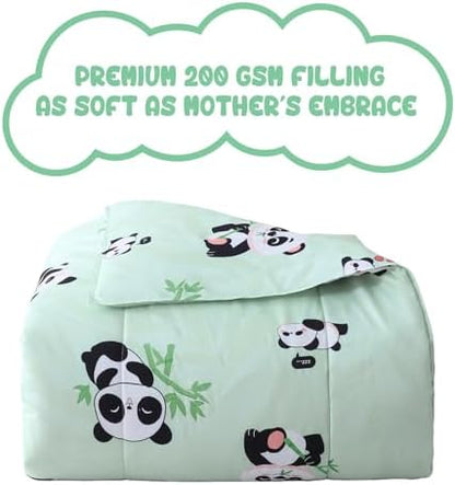 Yibeizi Kids Cute Panda Comforter Full Size Sage Green Bedding Set