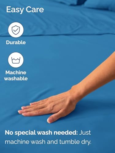 CGK Linens Extra Deep Split King Fitted Sheet Only - Denim Blue