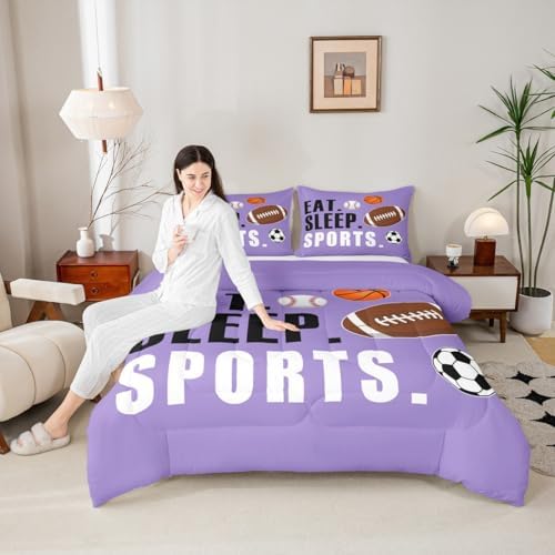 Feelyou Sports Comforter Set King Size for Kids Boys Girls