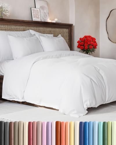 Duvet Cover King Size - Extra Soft 3 Piece with Zipper Closure - White