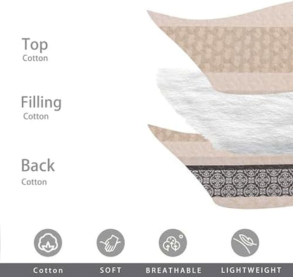 Homzard King Size Comforter Set, Cotton Quilt, Beige and Grey Bedding Set,Lightweight Striped Bedspread, Reversible Coverlet King Size (106"X98") with 2 Pillow Shams All Season
