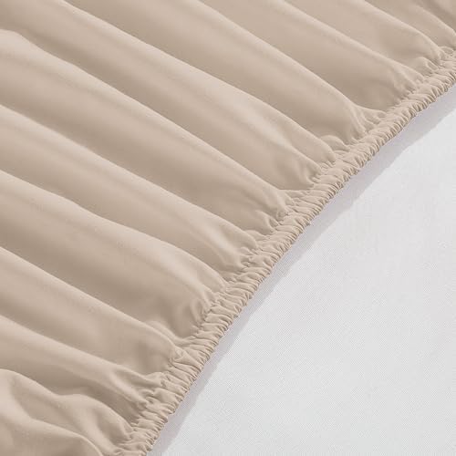 Elegant Comfort 1500 Premium Hotel Quality 18-24 Inches Deep - Extra Deep Pocket Single Fitted Sheet for High Mattress, Luxury and Softest, Smart Pocket - Wrinkle Free, California King, Cream